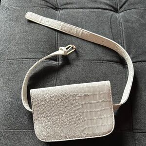 Belt bag White Crocodile-Embossed